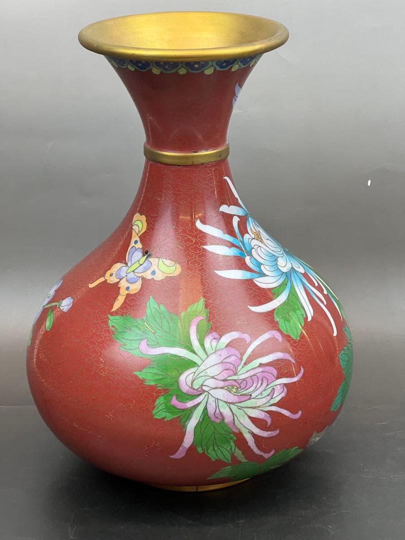 中国景泰蓝花瓶（日本七宝焼）高さ31cm送料込み