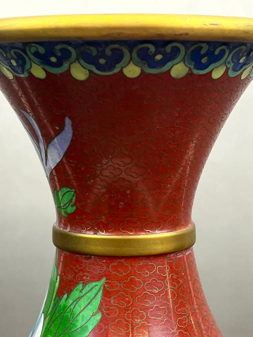 中国景泰蓝花瓶（日本七宝焼）高さ31cm送料込み