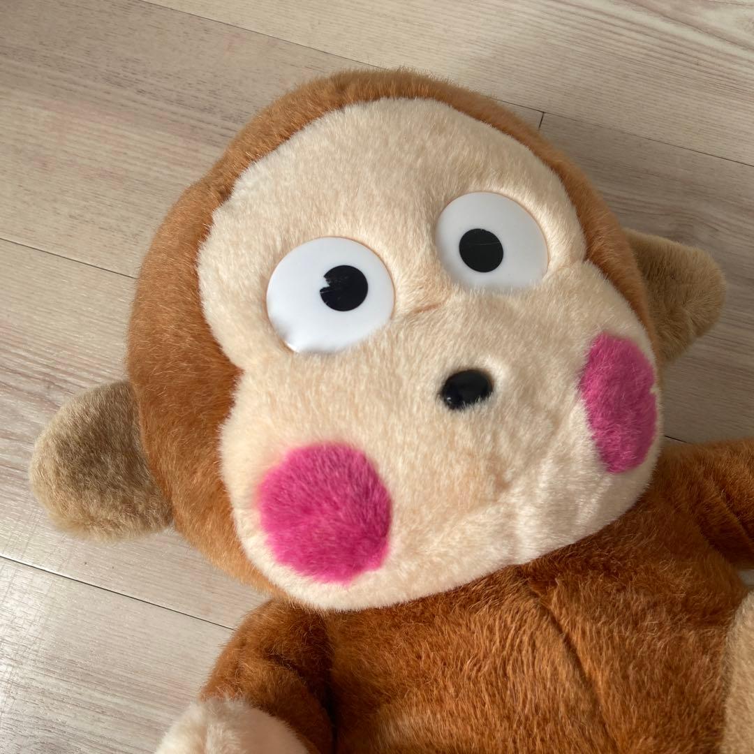 サンリオ旧ロゴ　おさるのもんきちぬいぐるみ 30cm 平成レトロ激レアグッズ