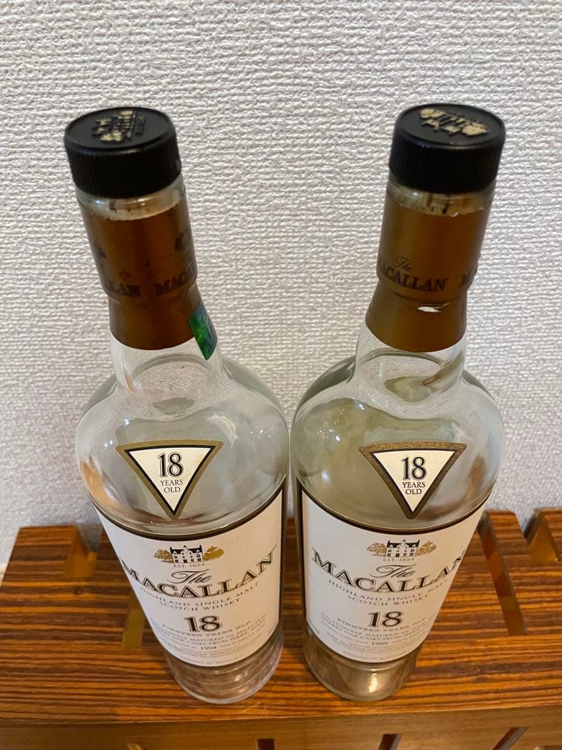 サントリーマッカラン18年 旧瓶 シングルモルトウイスキー 空瓶 2本セット