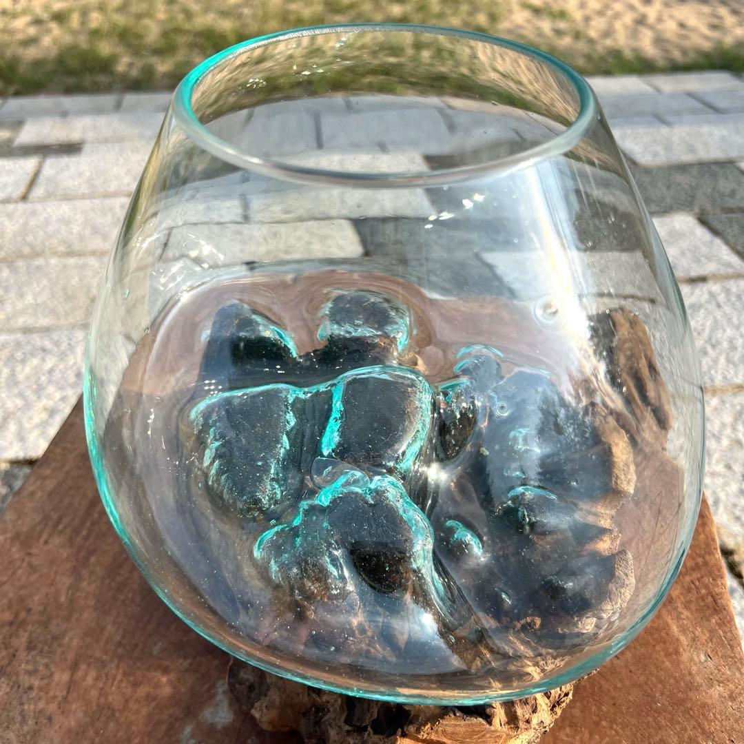 流木ガラスオブジェ特大F 花瓶 金魚鉢 テラリウム フラワーポット 水槽 アート