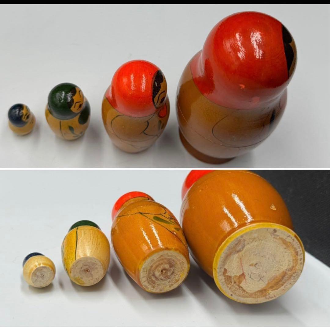 激レア❗️ソビエト時代　アンティーク　会社不明。マトリョーシカ4組。長期保存
