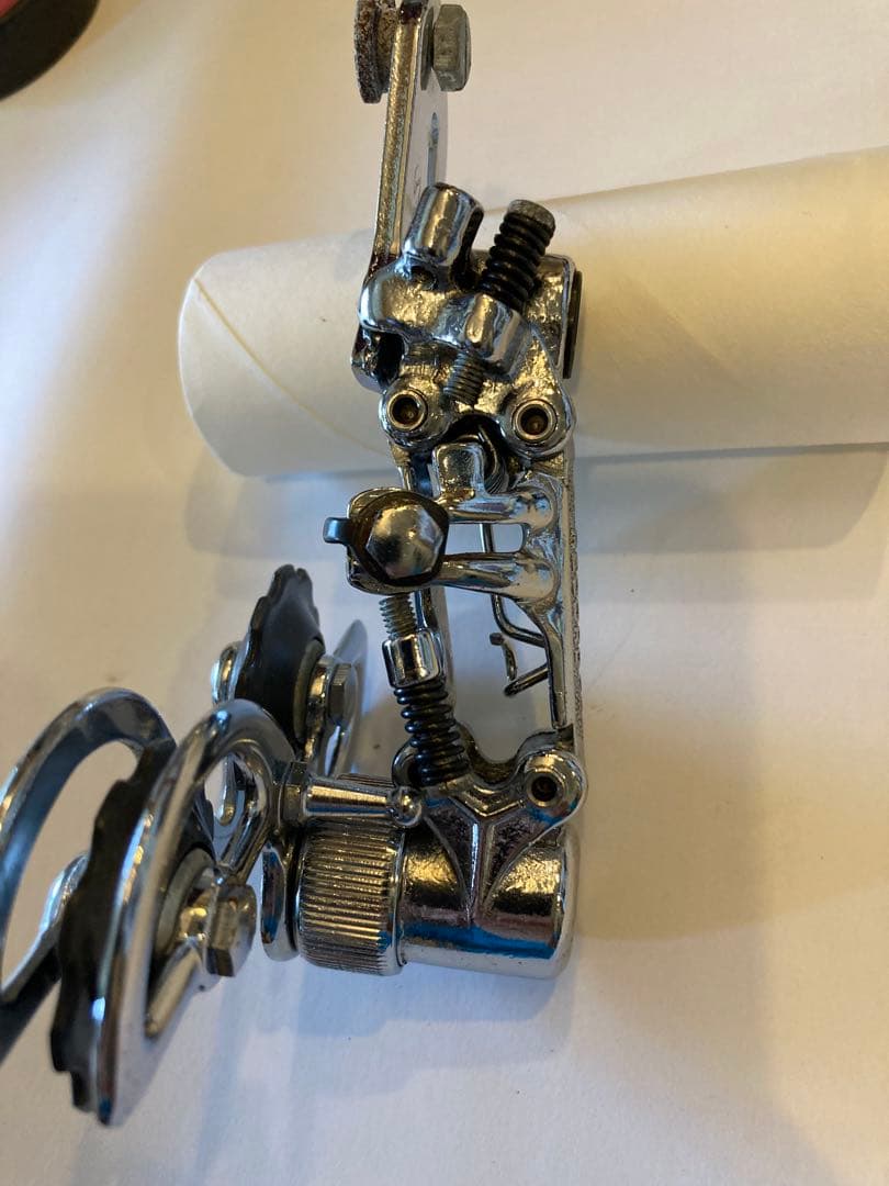 ビンテージ　カンパニョーロ　レコード　鉄　リアディレイラー シルバー