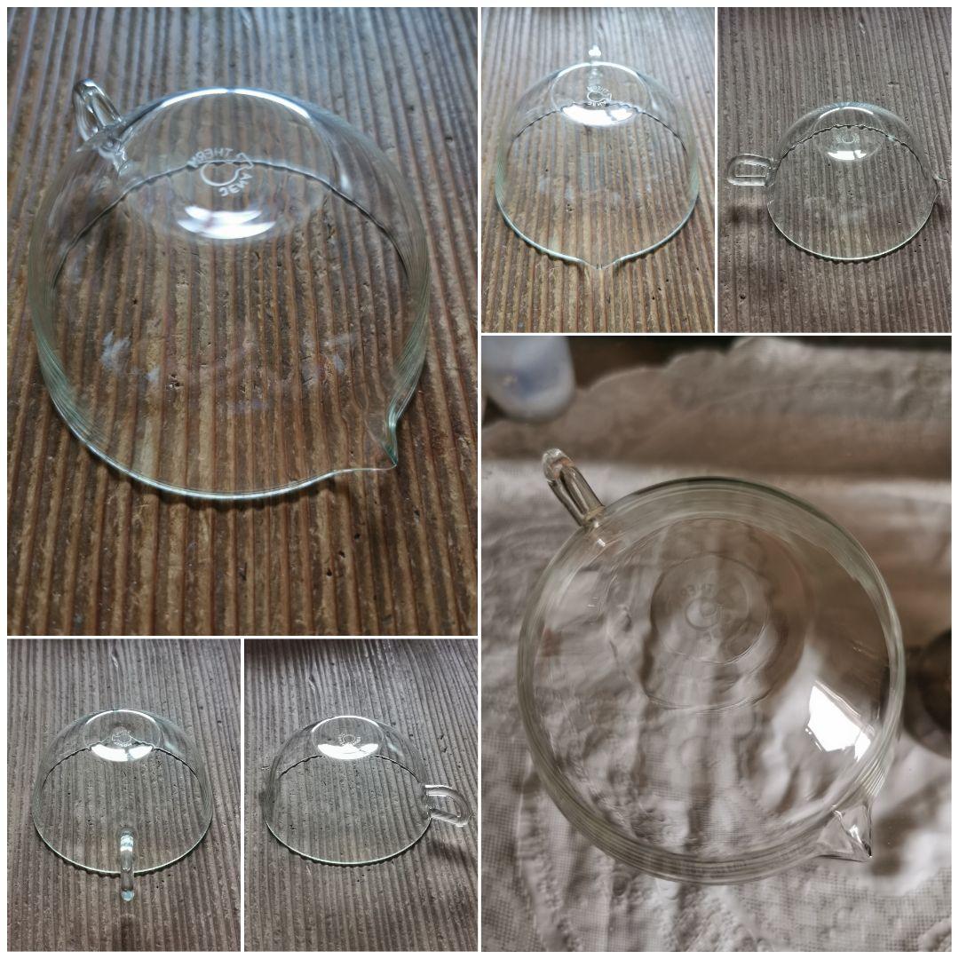 ドイツヴィンテージ薄口 イエナガラス 片口ピッチャー 淡グリーン軽いティーカップ