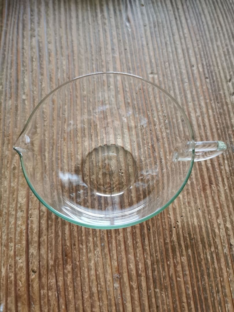 ドイツヴィンテージ薄口 イエナガラス 片口ピッチャー 淡グリーン軽いティーカップ