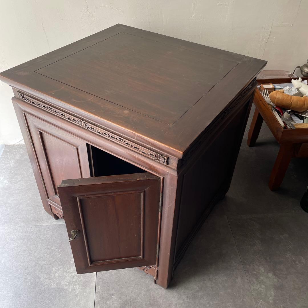 木製　唐木家具　キャビネット　カップボード　ヴィンテージ　李朝　両開き　棚