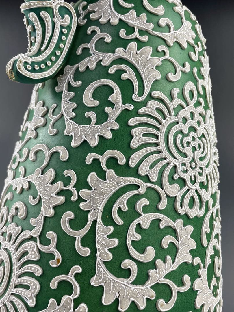 【大型３６．５㎝】オールドニッポン アールヌーボー 一陳盛り 花瓶 真珠盛り