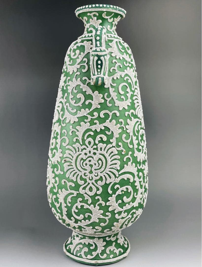 【大型３６．５㎝】オールドニッポン アールヌーボー 一陳盛り 花瓶 真珠盛り