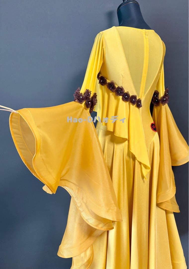 新品★ダンスドレス★スタンダード★社交ダンス★競技会★パーティー★サフラン