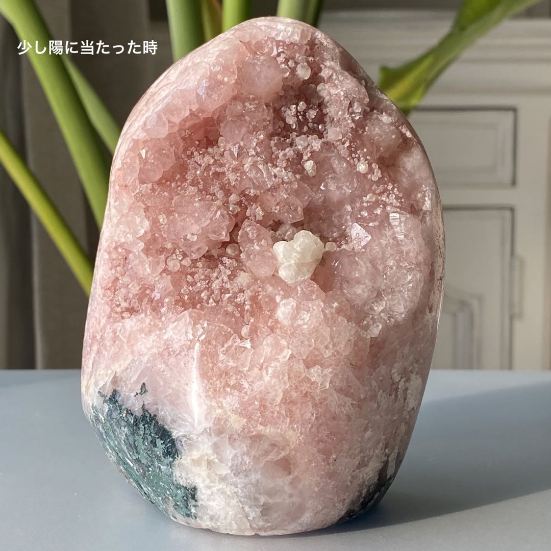 【 天然石 どっしり ピンクアメジスト 原石 ドーム 約1.1kg