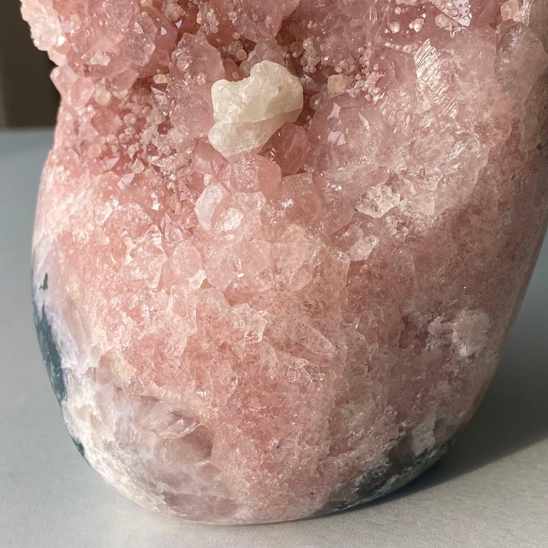 【 天然石 どっしり ピンクアメジスト 原石 ドーム 約1.1kg