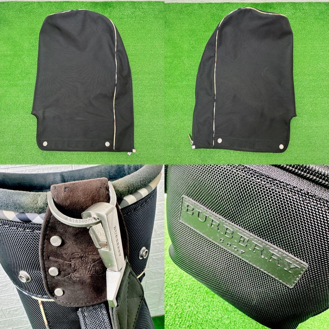希少☆ バーバリー BURBERRY キャディバッグ ゴルフ 黒 ノバチェック