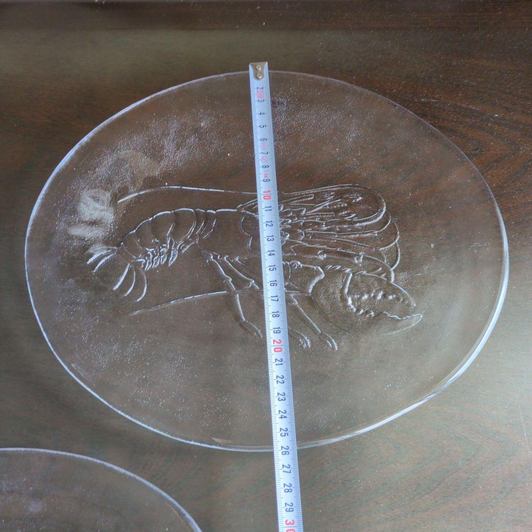 KOSTA BODA エビ彫刻 ガラスプレート　2枚セット