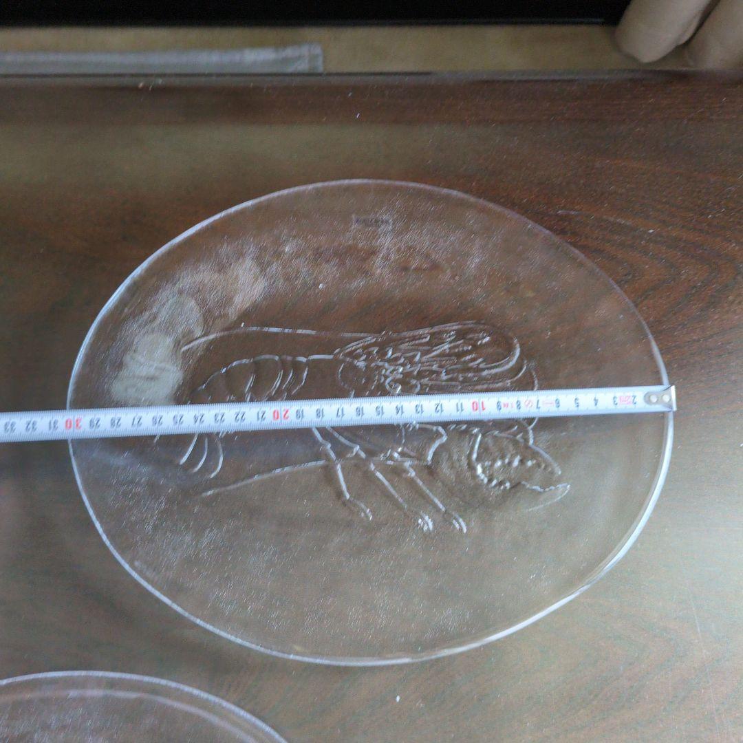 KOSTA BODA エビ彫刻 ガラスプレート　2枚セット