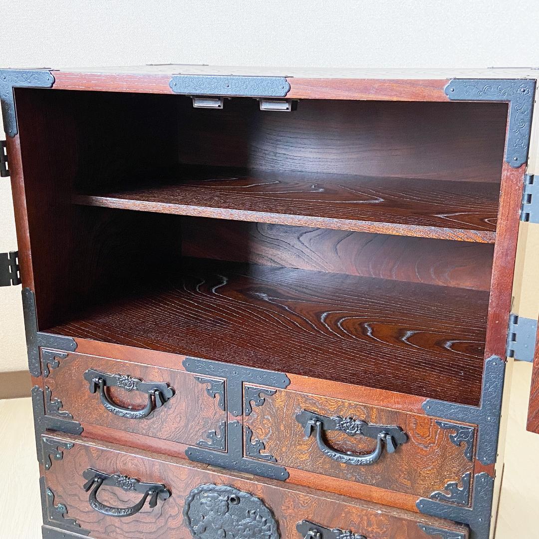 民芸家具 駿河民芸小箪笥 伝統的な日本の木製タンス