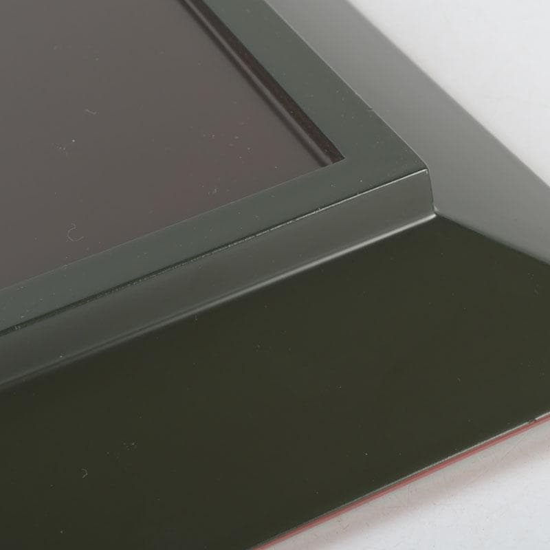 和食器　茶懐石　山中塗　辻石斎作　螺鈿装飾　片輪蒔絵　四方盆　共箱　N　9855