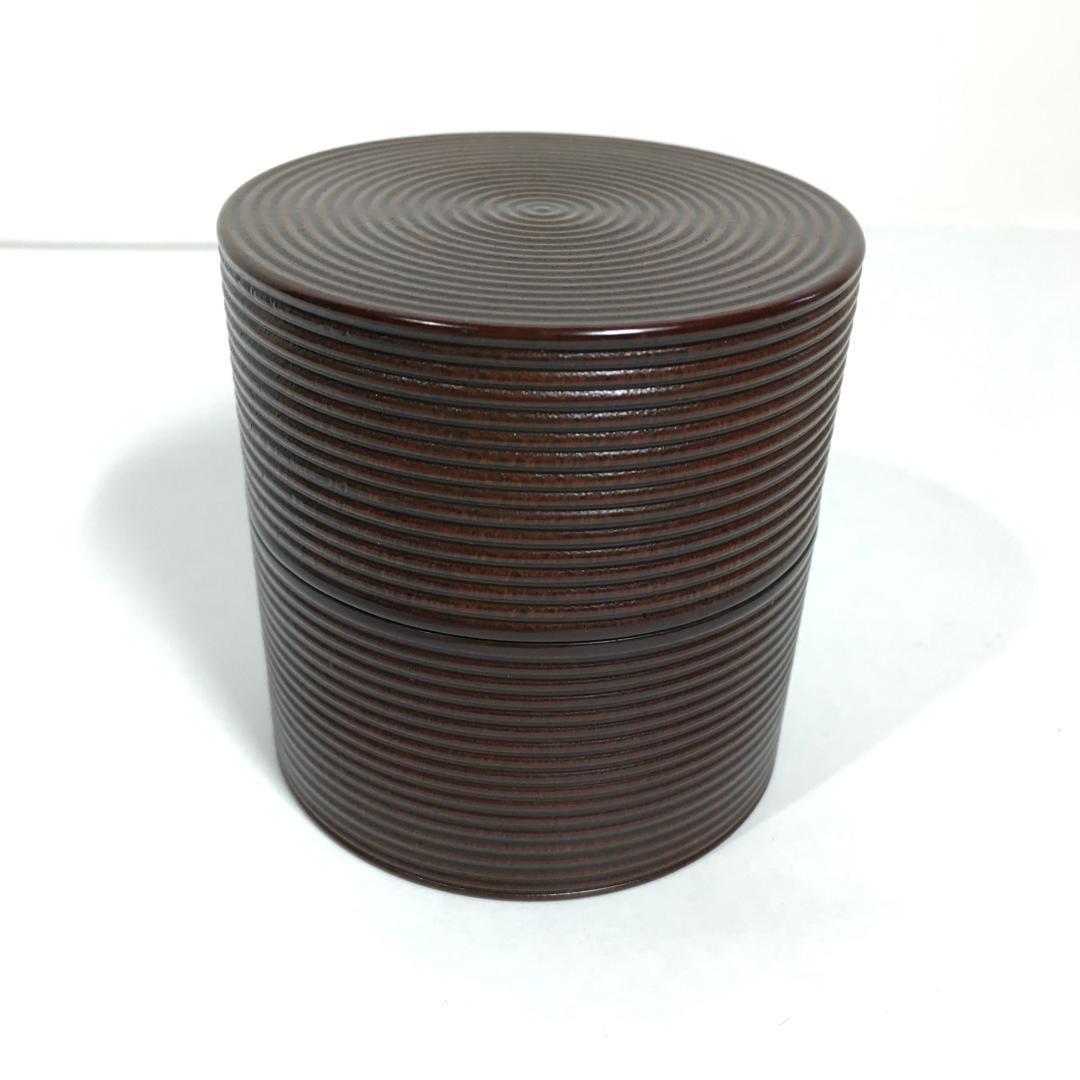 極美品！ 四代 大下香仙 鱗鶴蒔絵 筋中次 棗 内蒔絵 茶道具 共箱/共布