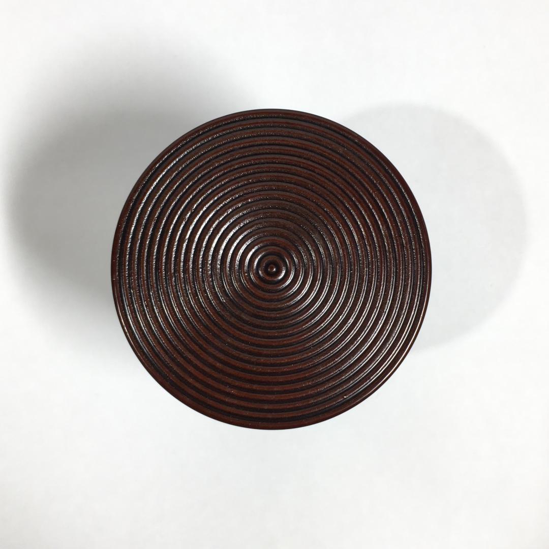 極美品！ 四代 大下香仙 鱗鶴蒔絵 筋中次 棗 内蒔絵 茶道具 共箱/共布