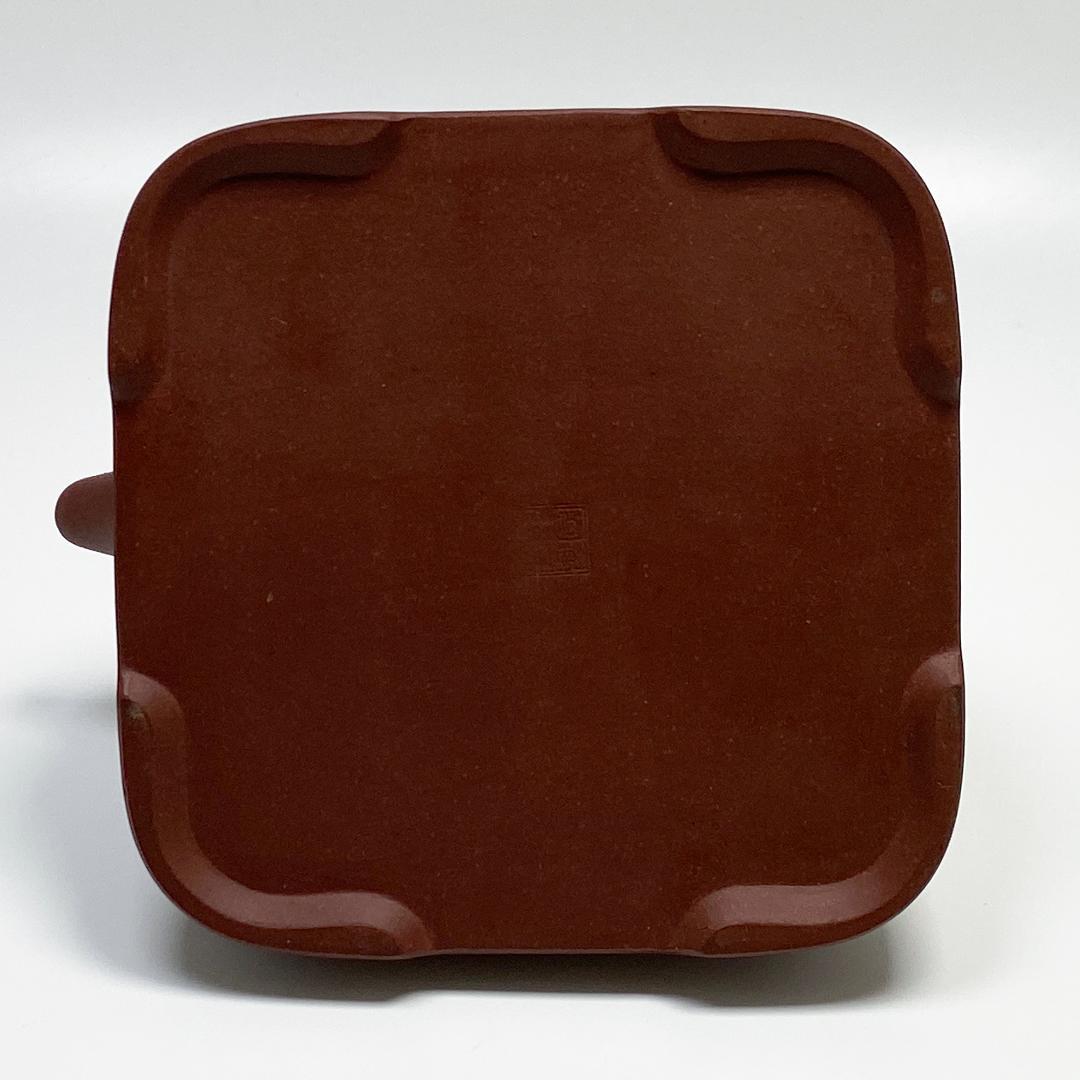 中國宜興 婉芬 朱泥紫砂 蓋内在銘 提梁 急須 茶器 陶器工芸 茶道具