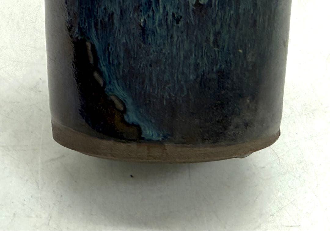 中国　鈞釉象耳瓶　花入　送料込み251130