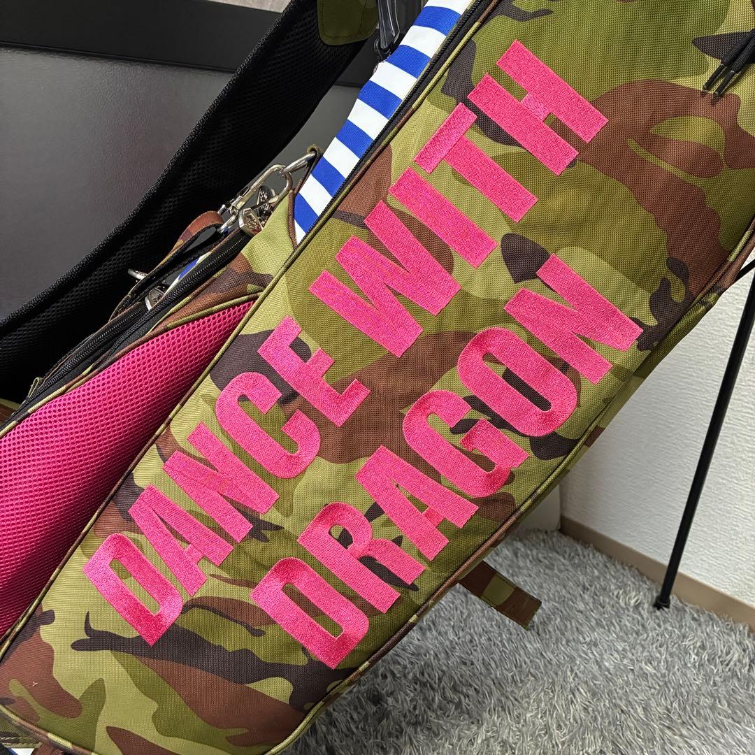 ダンスウィズドラゴン キャディバッグ スタンド式 4分割 軽量モデル 迷彩 星柄