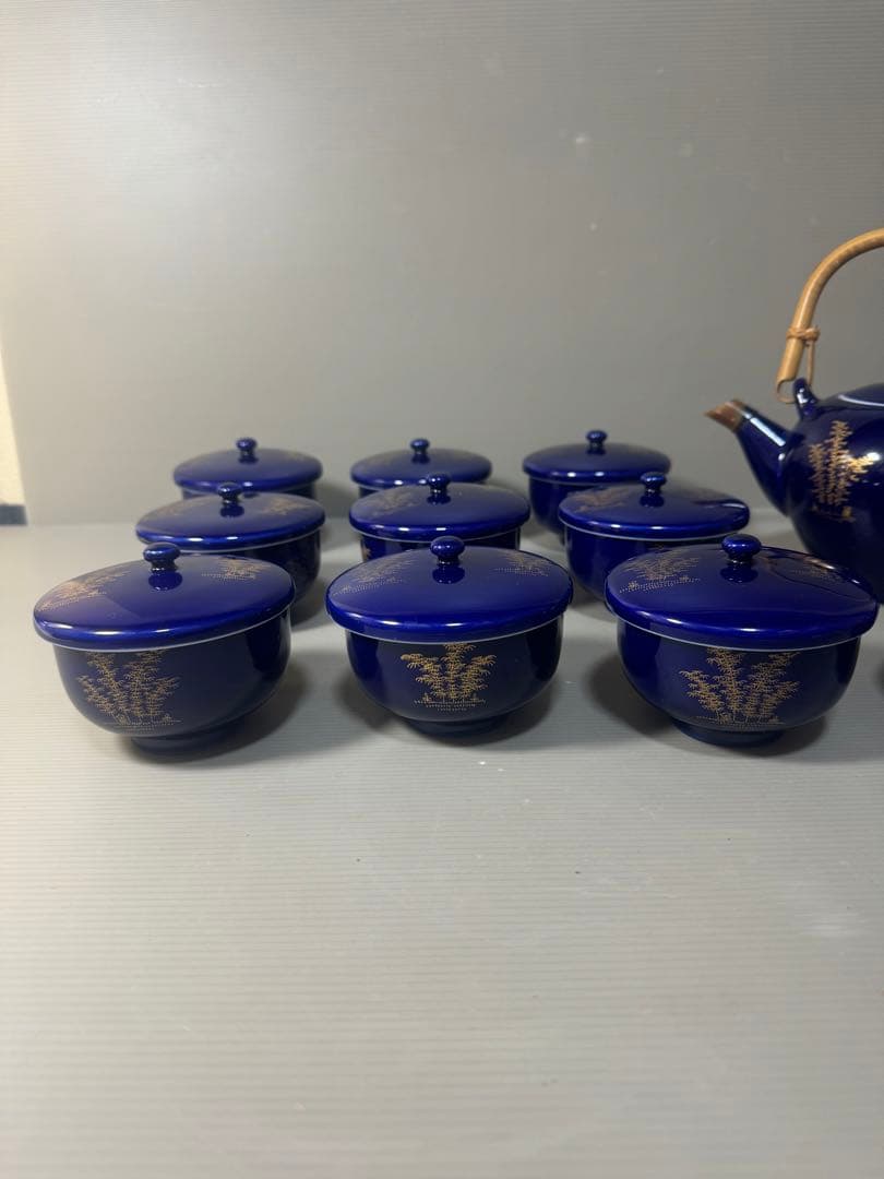 2488 深川製磁　茶器セット　急須1客　湯呑蓋付10客