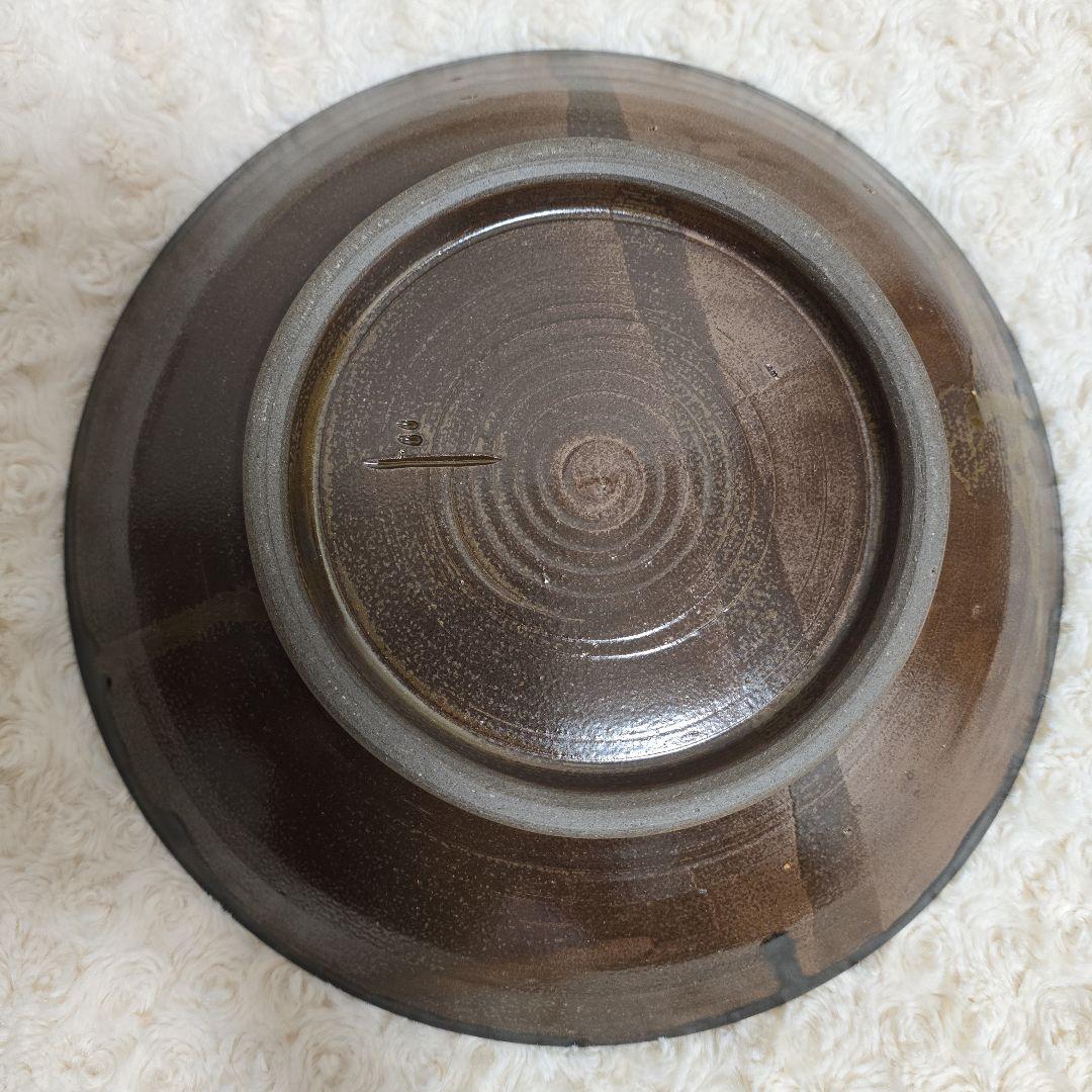 ④宮城三成 伊勢海老紋 縁起物 陶器平皿 やちむん 宮城 金城次郎 人間国宝