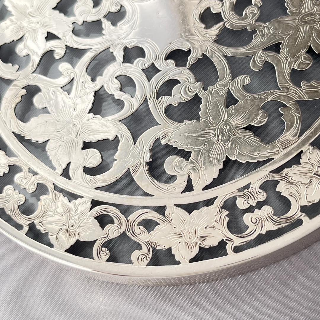 【WEBSTER】 【純銀 / ガラス】ティーセンター 15cm スターリング