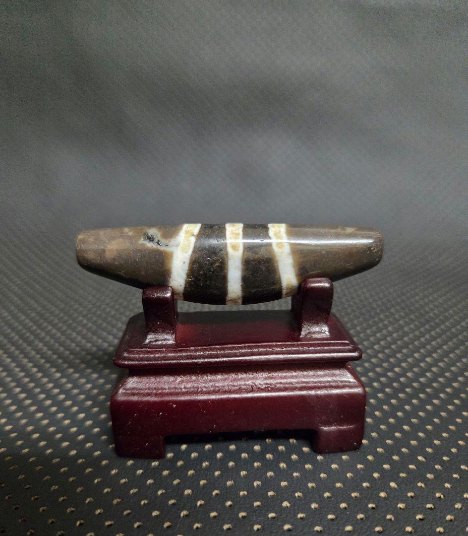 831　天珠　湾月　三線天珠　Chung　dzibeads！