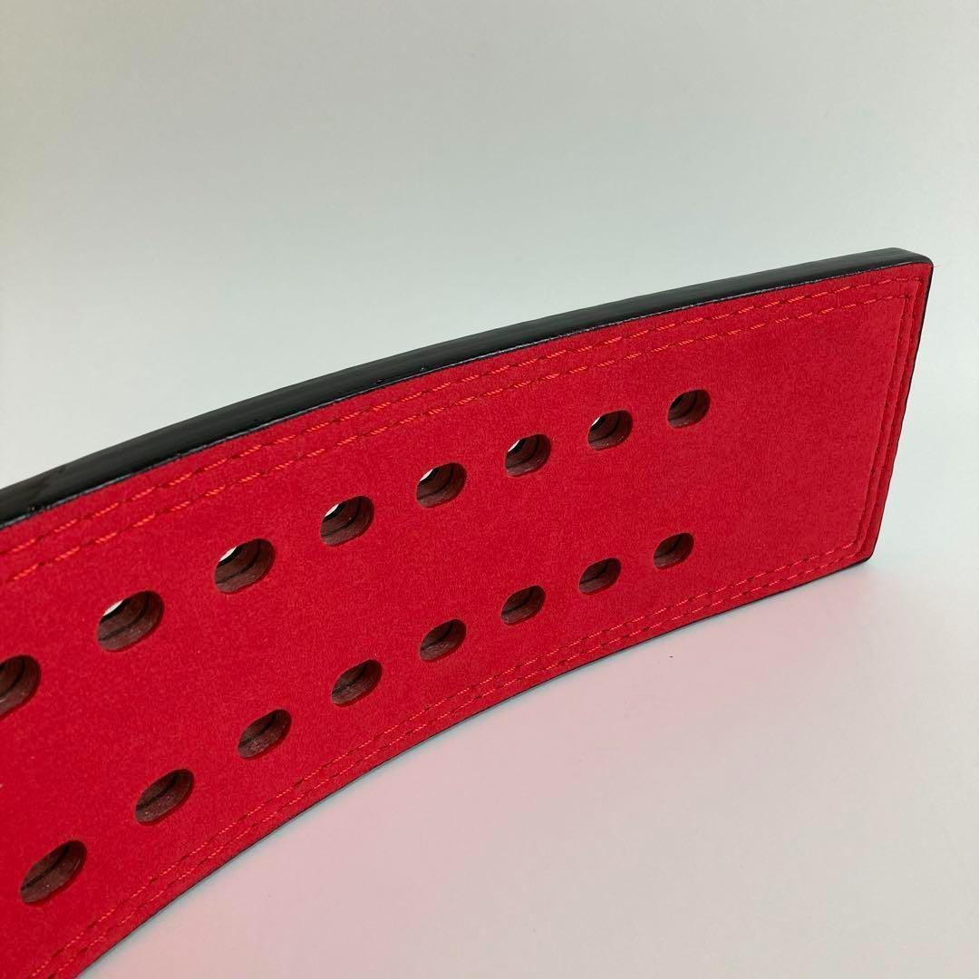 【B級品】 パワーベルト レバーアクション 本革 黒赤ベルト 可変式 銀バックル