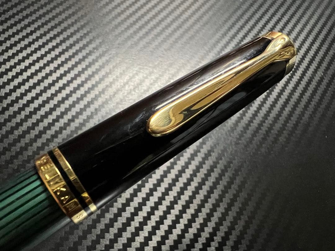 ペリカン 万年筆 美品 M800 緑縞 B