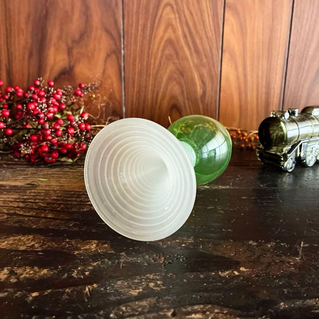 骨董　時代ガラス　超希少　ウラン練りガラス　バイカラー　ワイングラス　レーマー杯