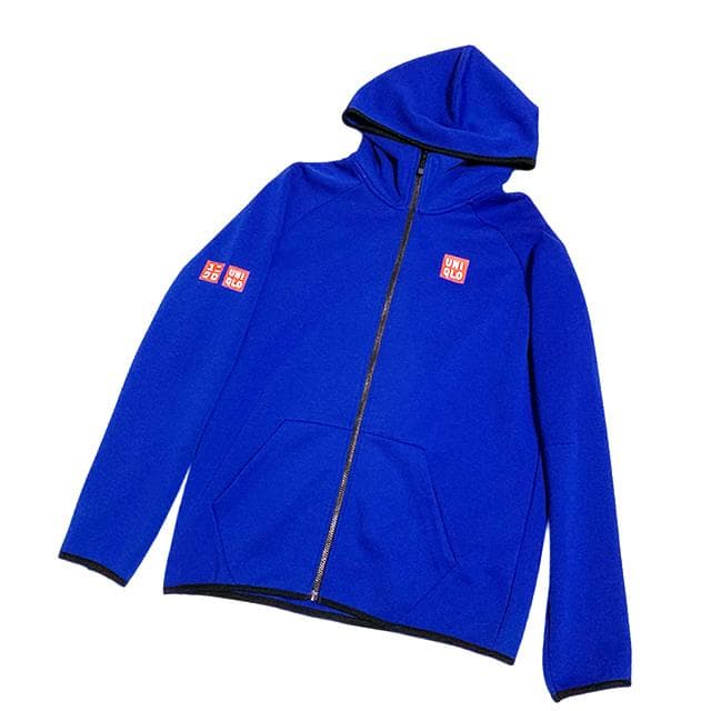 美中古✨️UNIQLO ユニクロ 錦織圭モデル パーカー ブルー XLサイズ
