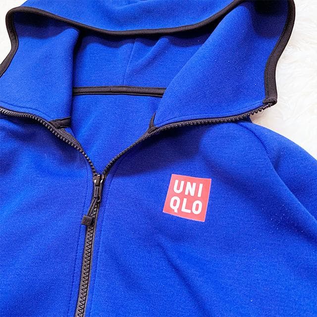 美中古✨️UNIQLO ユニクロ 錦織圭モデル パーカー ブルー XLサイズ