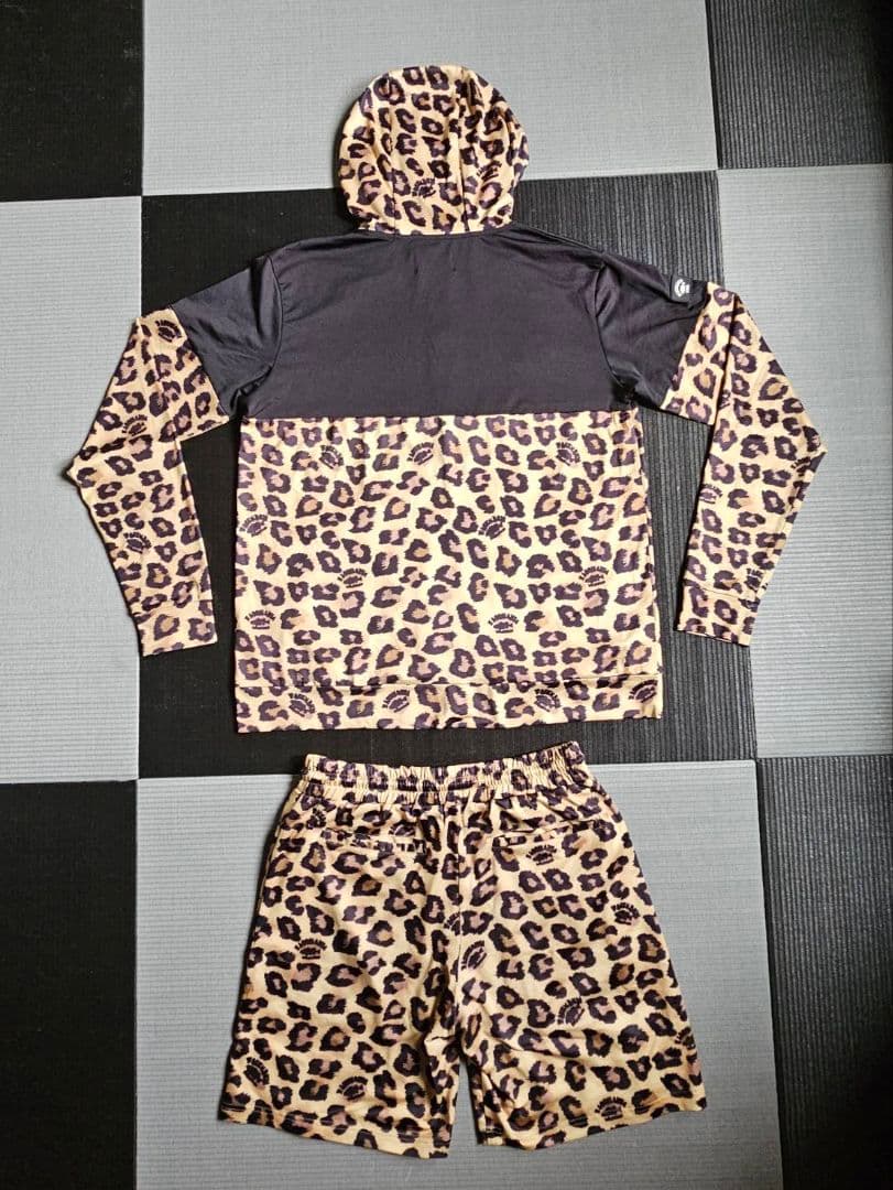 BASSMANIA ヒョウ柄 フィッシングスーツ 上下セット XL ②