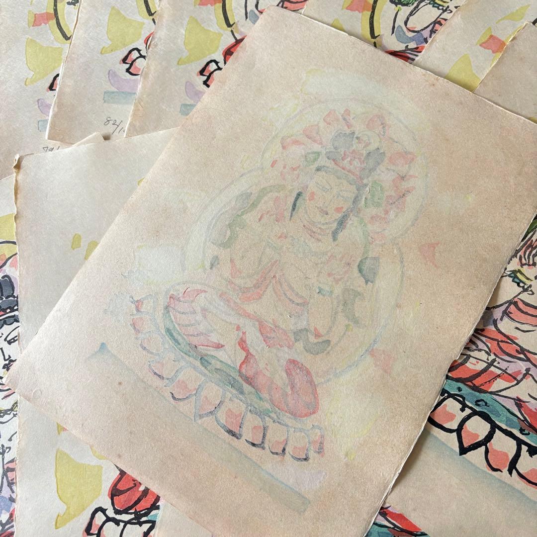 澤田政廣 文化勲章 観音菩薩坐像 18枚 エディション有り 仏画 シートのみ 7