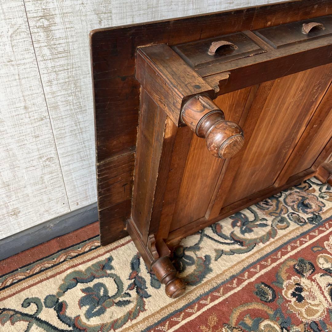 【アンティーク】木製 文机 コーヒーテーブル 引出し 昭和レトロ 古家具 書斎机