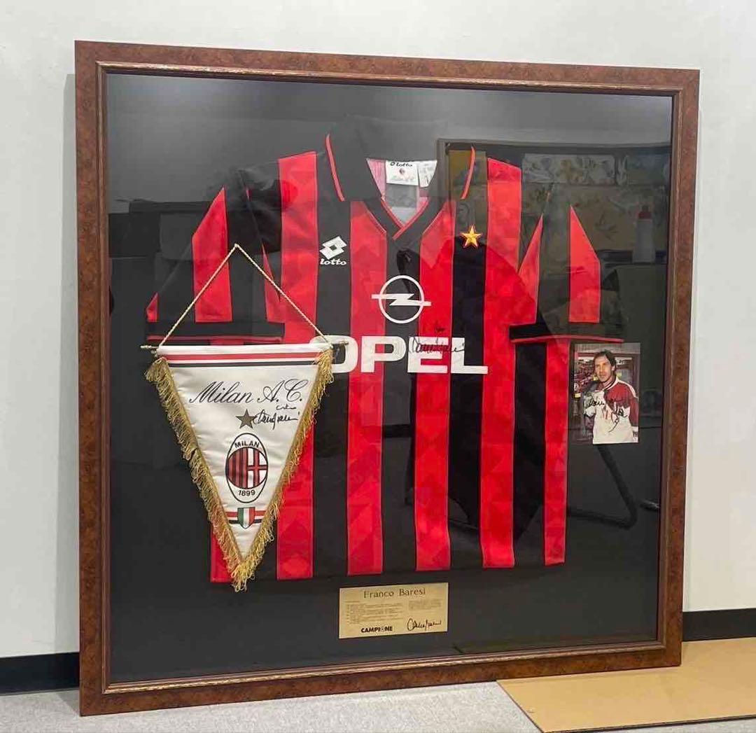 元ACミラン バレージ 直筆サイン入りユニホーム他 額装 元イタリア代表