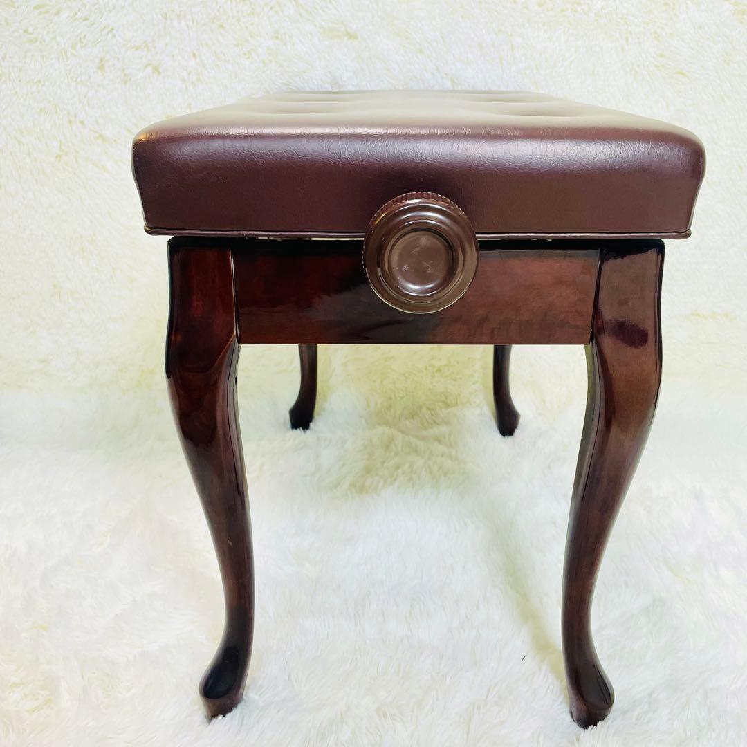 美品　猫足　ピアノ椅子　艶あり　ウォルナット　高さ調整機能付き　高級