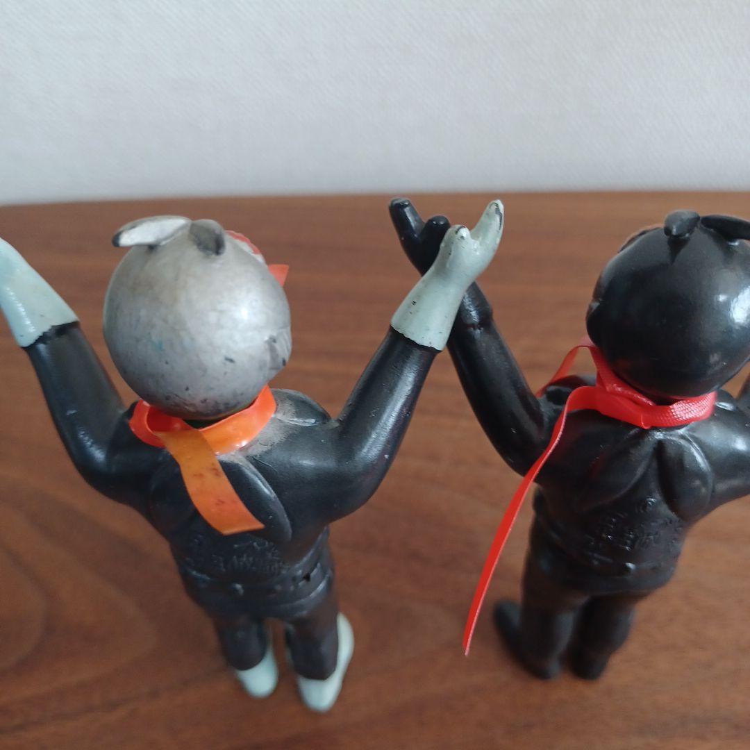 当時ものバンダイ「仮面ライダー」ミニソフビフィギュア2体セット