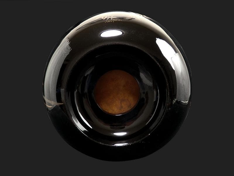 京塗師　岡田表寛造　金蒔絵　竹笹の図　火鉢　共箱　AS-DAx