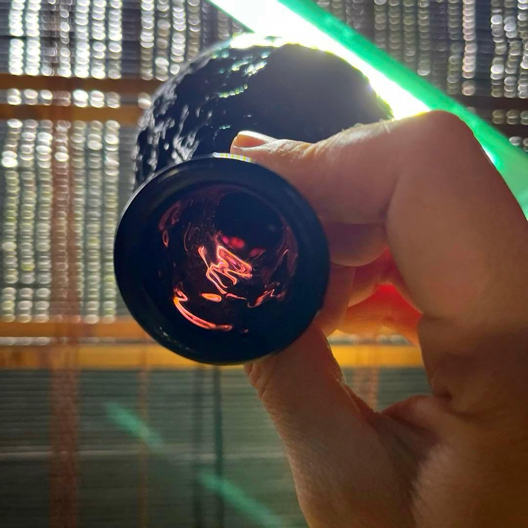 骨董　時代ガラス　プレスガラス　希少紫ガラス　渋紙　氷裂模様　凸凹プレス　花器