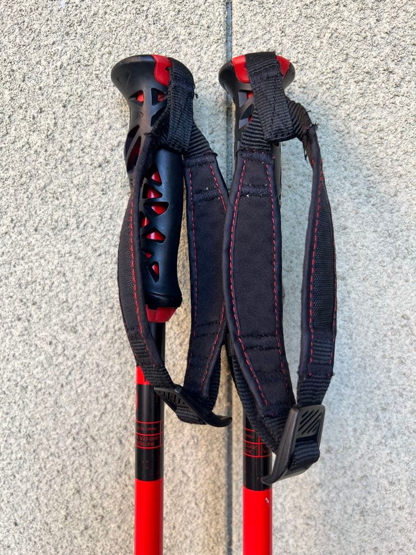 ロシニョール HERO DEMO 赤黒 スキー ストック