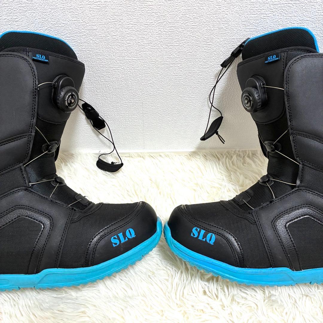 【美品】SLQ BOA スノーボードブーツ 黒×青 メンズ27.0/27.5