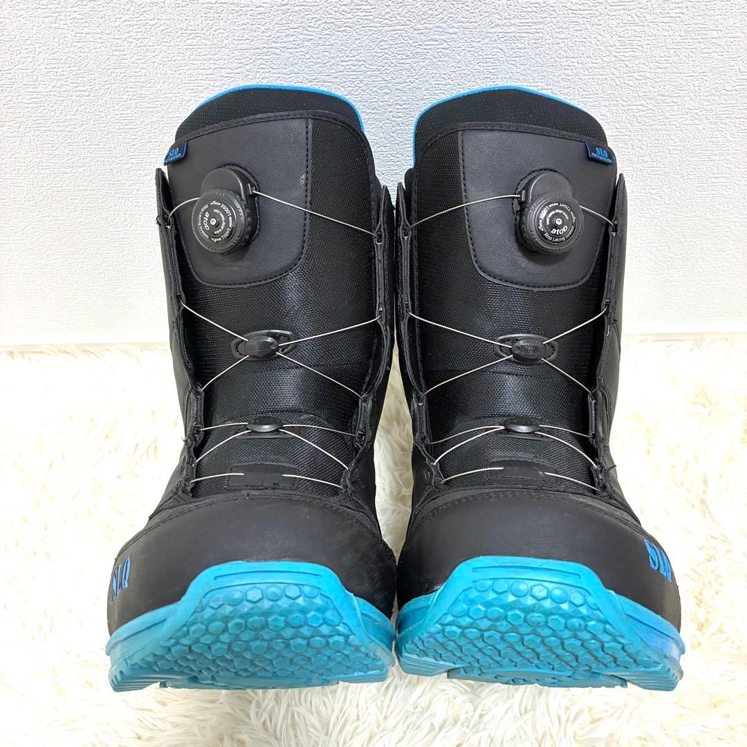 【美品】SLQ BOA スノーボードブーツ 黒×青 メンズ27.0/27.5