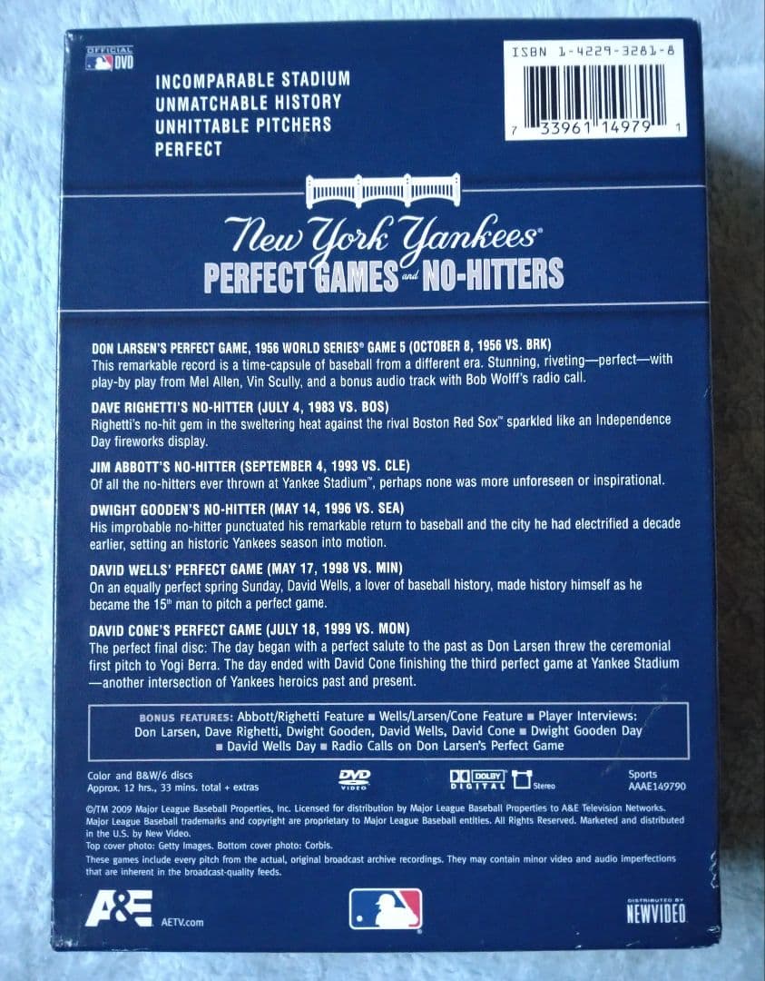 DVD6枚 NEW YORK YANKEES PERFECT GAMES MLB