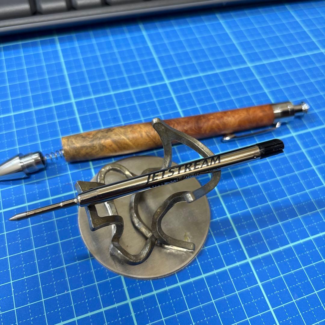 工房楔　花梨瘤　ボールペン　 ジェットストリーム0.7黒入り