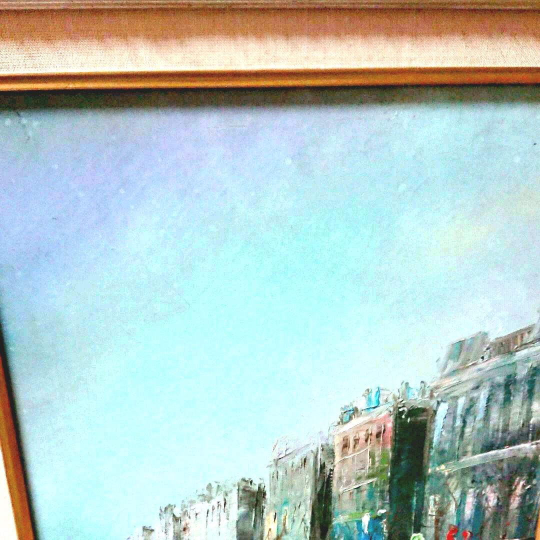 シャビーシック古い油絵          アンティーク風景画