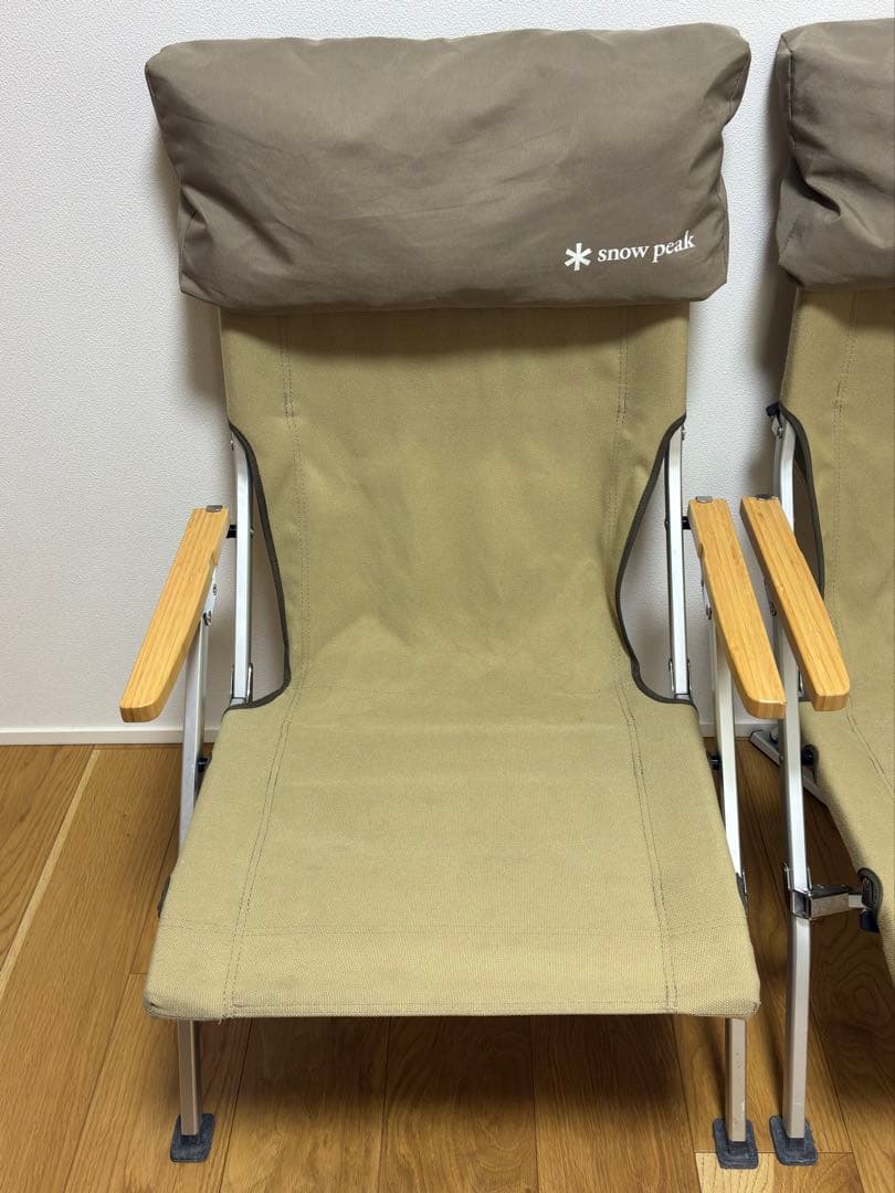 スノーピーク　ローチェア30 カーキ、ローチェアクッションプラス、カップホルダー