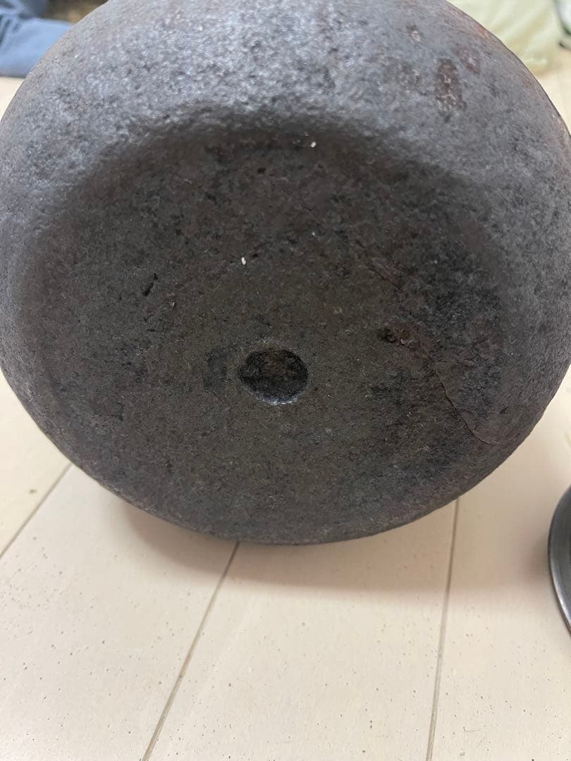 龍文堂 安之介 胴縦銘 道安型 鉄瓶